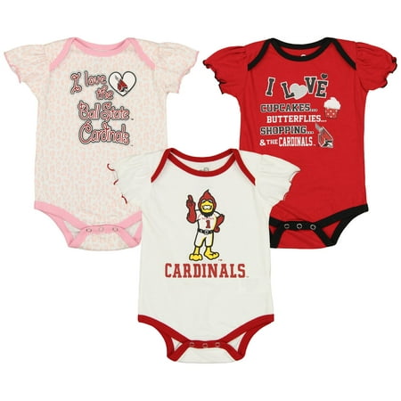 

Outerstuff NCAA Infant Girls Ball State Cardinals Three Piece Creeper Set