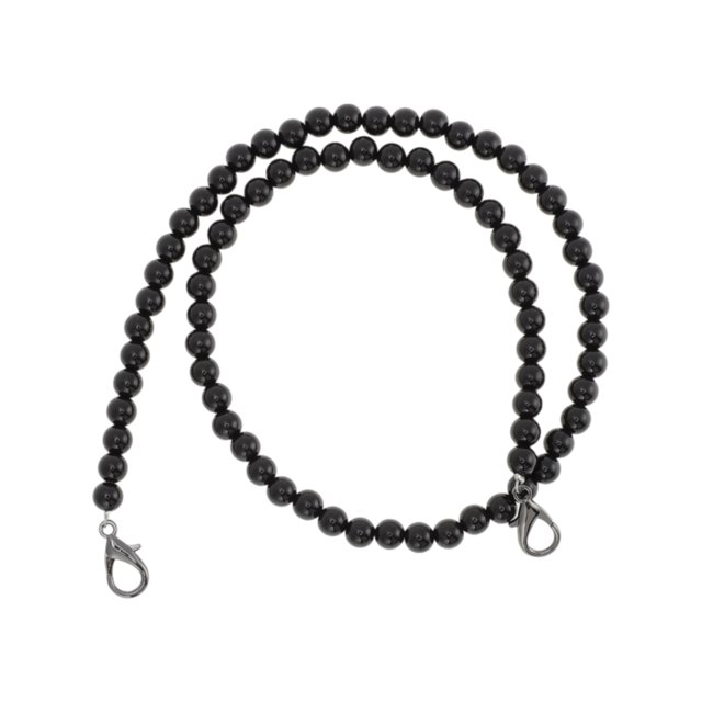 Ofertas Únicas 1 Pc Correa de Bolso de Perlas Falsas 0.32"x23.62" Plástico Negro