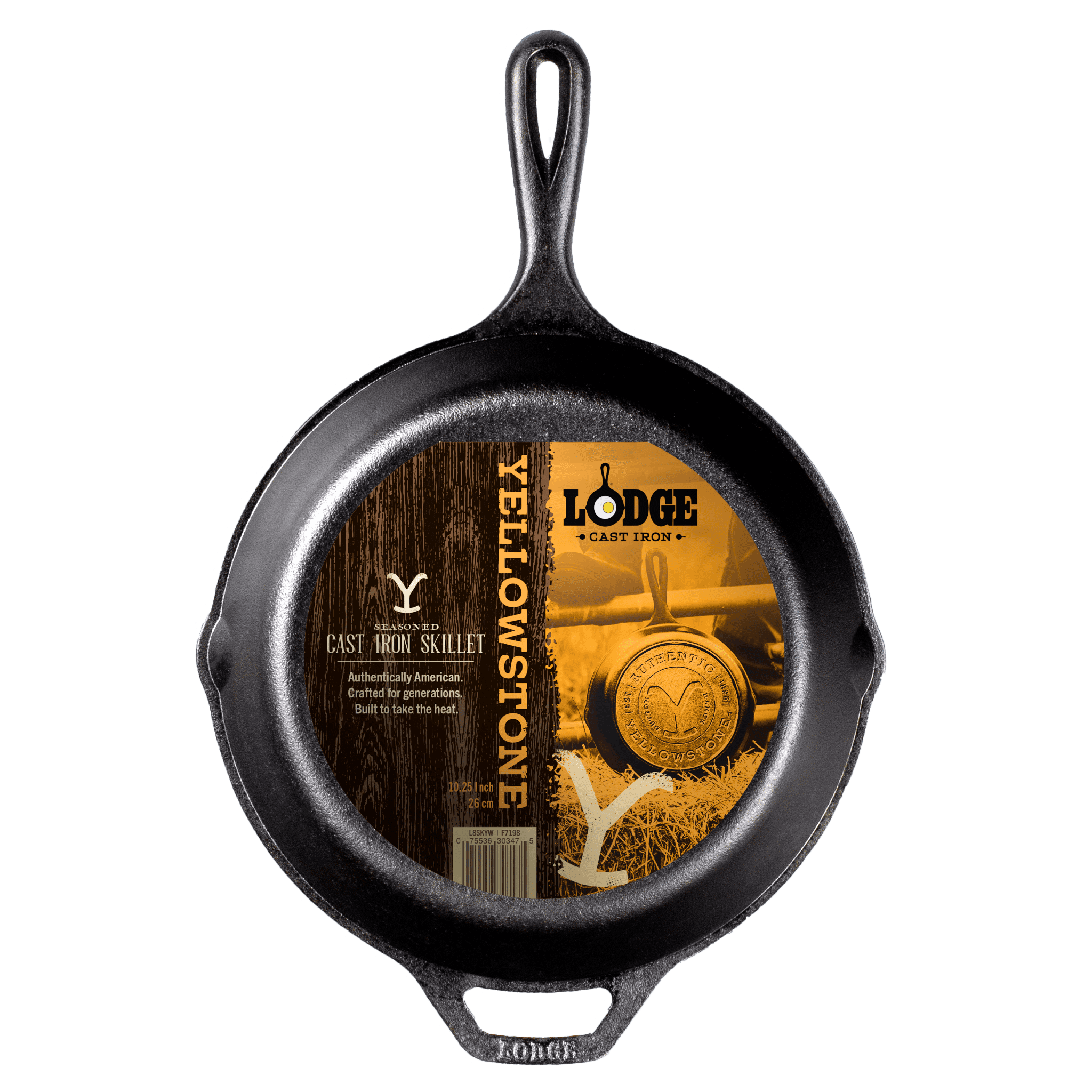 Yellowstone x Lodge Cast Iron Skillet, 10.25, Authentic Y