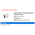 thumbnail image 2 of Cabin Air Filter - Compatible with 2014 Nissan Versa Note, 2 of 2