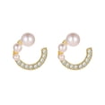 thumbnail image 2 of Fiudx Ofertas Flash Artículos En Oferta Pendientes De Perlas De Moda Europea Americana En forma De C De Diamante Casual De Moda, 2 of 5