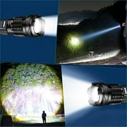 90000 Lumens Powerful Flashligh, Rechargeable Super Bright LED Flashlights with 8 Lighting Mode, Waterproof Zoomable Flashlights for Emergencies, Home, Camping, Hiking
