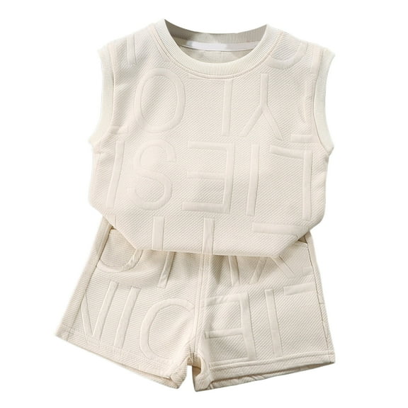 Futezty Toddler Boys Clothes Summer Outfit Sets, Toddler Boys Girls Short Sleeve Letter T Shirt Tops Floral Prints Shorts Outfits