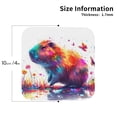 thumbnail image 2 of Honeii Watercolor Butterfly Guinea Pig print Leather Coaster Set of 4, ideal for safeguarding your furniture from drinks spills and effortless cleanup-Square, 2 of 6