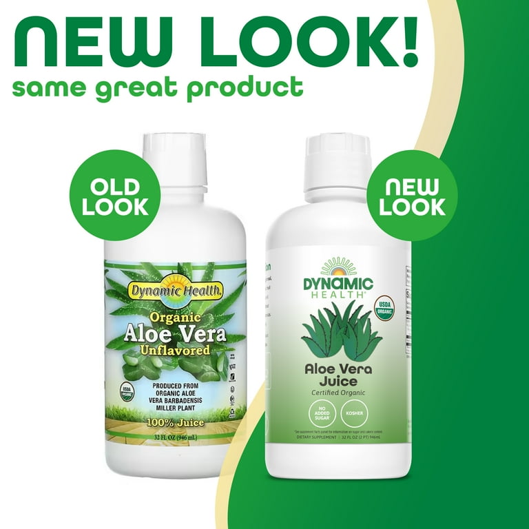 Dynamic Health, Organic Aloe Vera Juice, 32oz, Unflavored - Walmart.com