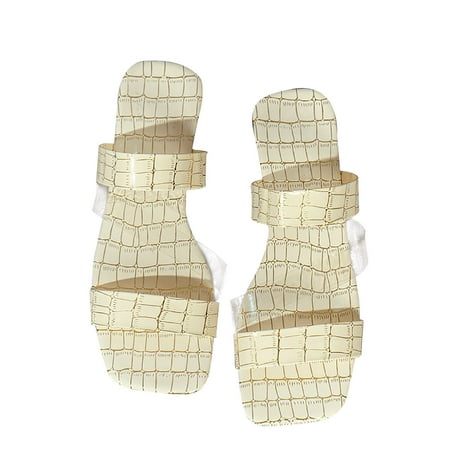 

KIJBLAE Women s Sandals Clearance Plus-size Fashion Flat Snake Print Casual Sandals Beige 35 Lady Sandals Reduced Price