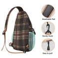 thumbnail image 2 of Moroccan Checkered Print Sling Backpack, Lightweight Travel Crossbody Bag with Retro Plaid and Abstract Geometric Pattern for Stylish Daily Use, 2 of 6