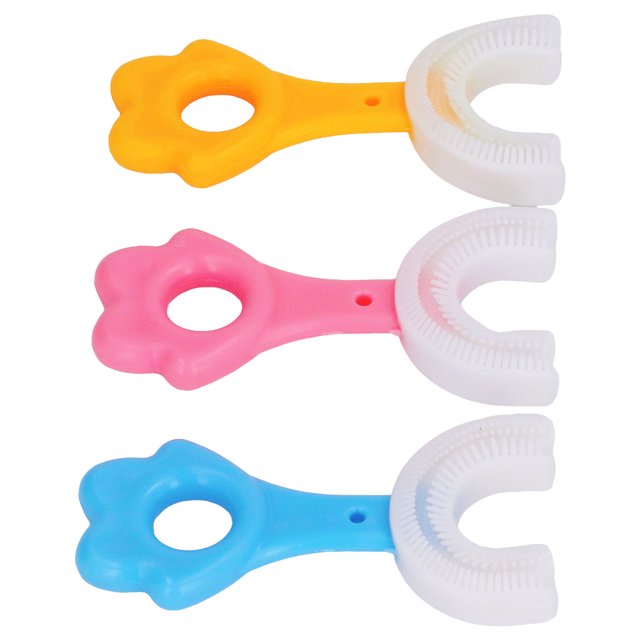 Cepillo de dientes manual BuyWeek U Forma 3 Piezas PP TPR Tamaño Grande