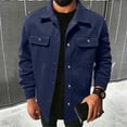 thumbnail image 4 of Riecok Cargo Jacket Men Long Sleeve Button down Coats Lapel Collar Jackets Casual Fall Outerwear with Pocket 3XL, 4 of 8