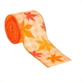 thumbnail image 2 of Hbdhejl Fall Autumn Wired Edge Ribbon Thanksgiving Wired Ribbon Pumpkin Maple Leaf Truck Wired Ribbon Wrapping Crafts Ribbon For Autumn Decorations, 2 of 5