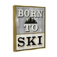 thumbnail image 3 of Stupell Industries Born To Ski Mountain Sign Graphic Art Metallic Gold Floating Framed Canvas Print Wall Art, Design by Livi Finn, 3 of 6