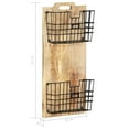 thumbnail image 6 of vidaXL Wall-mounted Magazine Rack 16 in Polished, Painted, and Varnished Solid Rough Mango Wood, Steel 2-Tier Wall Mounted Magazine Racks, 6 of 9