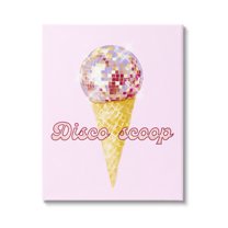 Stupell Industries Disco Scoop Ice Cream Food & Beverage Painting Gallery Wrapped Canvas Art Print Wall Art, 16 x 20