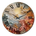 thumbnail image 4 of Designart "Astrology Nebula Marble in Cream V" Abstract Shapes Oversized Wall Clock, 4 of 5