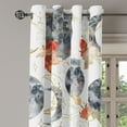 thumbnail image 3 of Ambesonne Boho Grommet Curtain, Bohemian Crescent Moon Flowers, 50"x96", Dark Blue Grey Amber, 3 of 5