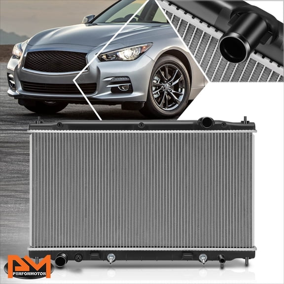 PM PERFORMOTOR Aluminum Core Factory Style Radiator for 14-18 Infiniti Q50 3.5/3.7 AT DPI-13440