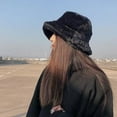 thumbnail image 5 of Winter Faux Fur Furry Bucket Hat Fluffy Fuzzy Warm Hat Plush Fisherman Hat for Women Teens Girls, 5 of 8