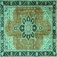 thumbnail image 1 of Ahgly Company Indoor Square Persian Turquoise Blue Traditional Area Rugs, 4' Square, 1 of 4