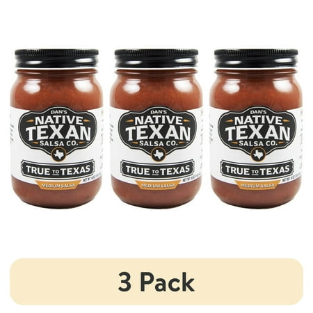 (3 pack) Native Texan True To Texas Medium Salsa, 16 oz Jar