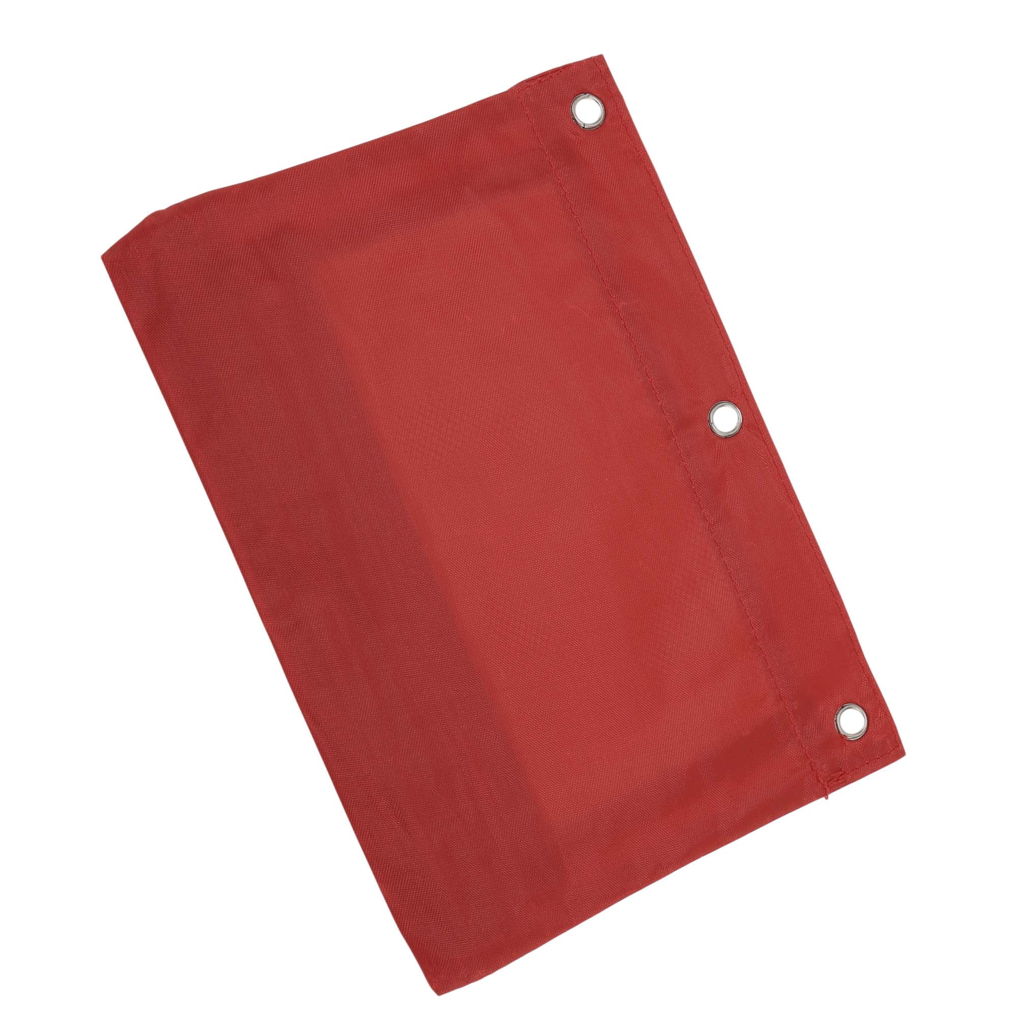 Unique Bargains Smooth Zipper Clear Mesh Double Layer Pencil Case for 3 Ring Binder Red