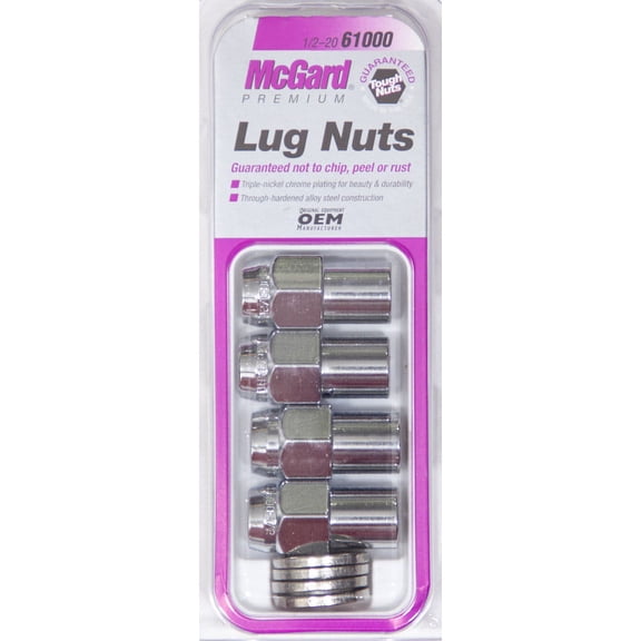 MCGARD 1/2-20 in 0.746 in Shank Closed End Premium Lugnut 4 pc P/N 61000