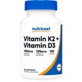 thumbnail image 1 of Suplemento Nutricost de vitamina K2 (MK7) 100 mcg más vitamina D3 5000 UI, 1 of 5