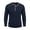 Dark Blue, variant on Men Raglan Sleeve Contrast Trim Three Button Henley Long Sleeve Shirt Soft Heather Knit Slim Fit Daily Walking Casual Layering Tops Black XXL