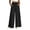 Black, variant on Womens Cotton High Waisted Gaucho Pants Drawstring Pleated Design Palazzo Trousers with Pockets Casual Vacation Beach Pants Black