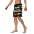 thumbnail image 5 of Unique Bargains Men's Drawstring Waist Swim Shorts Printed Summer Shorts 30 Brown, 5 of 6
