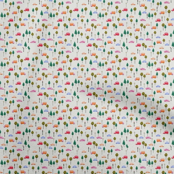 oneOone Viscose Chiffon White Fabric Transport Diy Clothing Quilting Fabric Print Fabric By Yard 42 Inch Wide