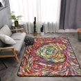 thumbnail image 2 of DouZhe Tapis de Zone Motif Réseau Cœur de Diversité Antidérapant Lavable en Machine, Tapis de Sol Style Moderne, 63x48 Pouces, 2 of 6