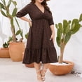thumbnail image 1 of SMihono Robes Bohèmes d'Été pour Femmes Grande Taille Surdimensionnées d'Été Décontractées à Manches Courtes Col en V Robes à Manches Imprimées Robe Ample, 1 of 7