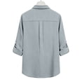 thumbnail image 7 of Tauxra Blouse for Women, Lapel Long Sleeve Loose Fit Button Down Tunic Top in Breathable Imitation Linen for Summer and Casual Wear, 7 of 7