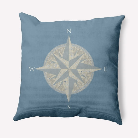 Simply Daisy 16" x 16" Compass Nautical Decorative Indoor Pillow