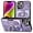 Purple, variant on Retro Durable Leather Phone Case for iPhone X XS XR Max 7 8 6 S Plus Adjustable Finger Ring Holder Card Slots Lens Protector Back Cover(Purple,X/XS)
