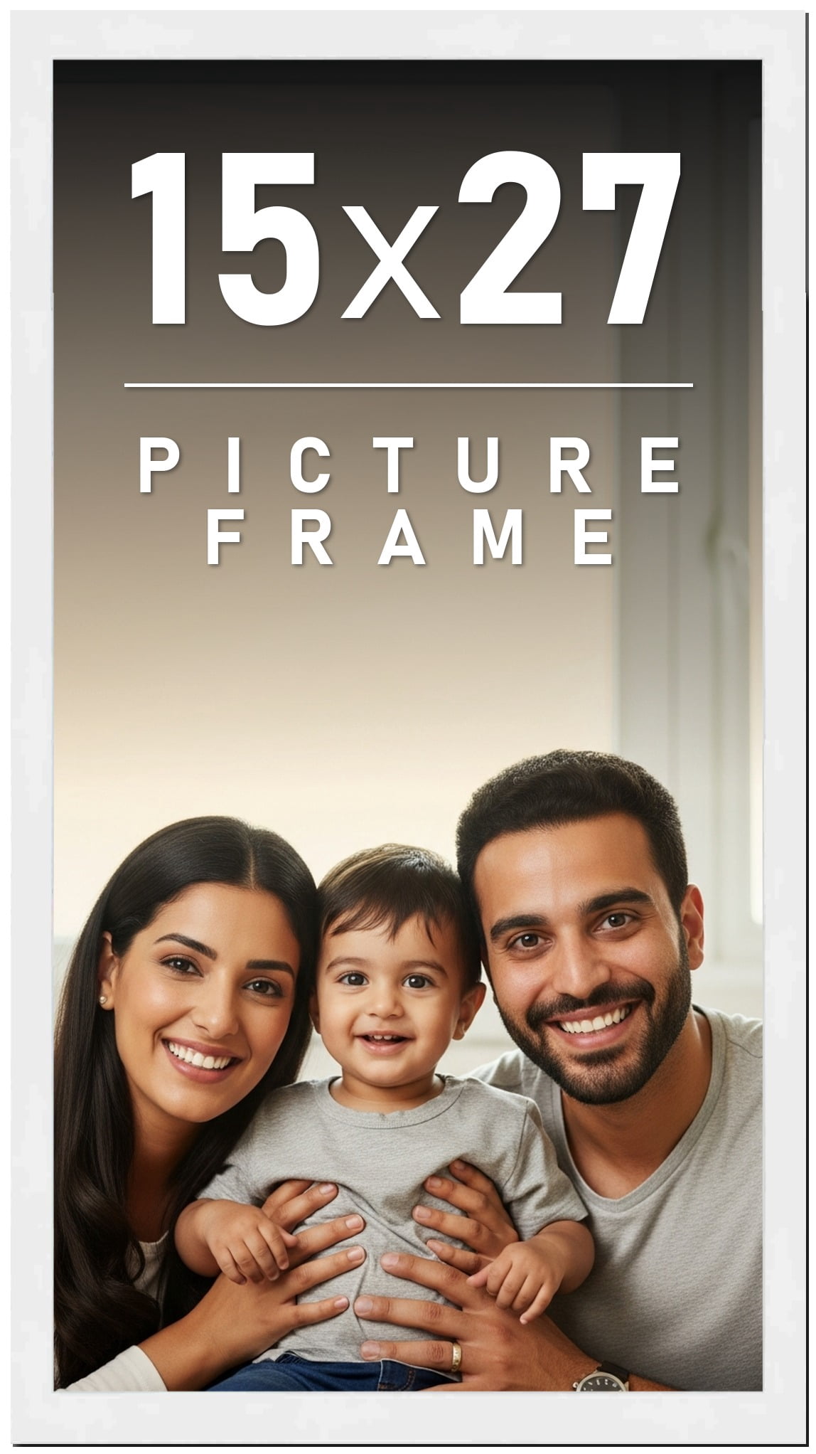 24x15 Frame White Solid Wood Picture Frame Includes UV Acrylic