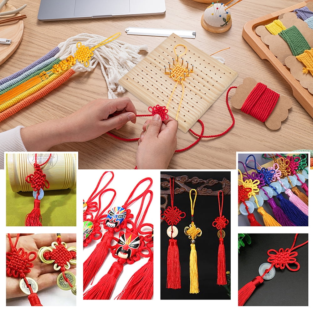 Wood Crochet Blocking Board Knitting Loom with Detachable Stainless Steel Nail for Making Cushions Scarves Hats Headbands Shawl BurlyWood