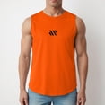 thumbnail image 2 of Caqnni Men's Gym Tank Tops Workout Muscle Tee Sleeveless Fitness Bodybuilding T Shirts Cool Summer Beach Vacation L,Orange, 2 of 8
