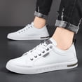 thumbnail image 6 of Men's White Low-Top Sneakers with Slip-On/Lightweight Hiking Walking Shoes Suitable for - Casual Wear, Commuting, Urban Outdoor - Solid Color，Lace-Up Closure - Breathable PU Upper & Durable PVC Sole, 6 of 9
