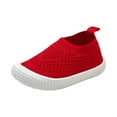 thumbnail image 5 of Toddler Girls Boys Sneakers Breathable Knit Mesh Solid Color Slip on Shoes Casual Lightweight Soft Sole Nonslip Tennis Shoes Red 8.5 Toddler, 5 of 5