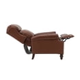 thumbnail image 4 of 14 Karat Home Genuine Leather Manual Recliner Set of 2, Wingback Push Back Recliner with Solid Wood Legs, Brown, 4 of 10