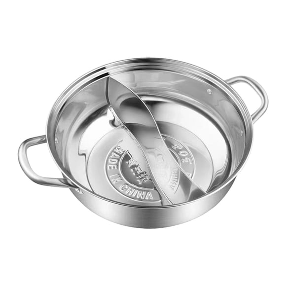 Olla Shabu con separador, doble sabor, olla caliente, fácil de limpiar, acero inoxidable 304 36 centímetros