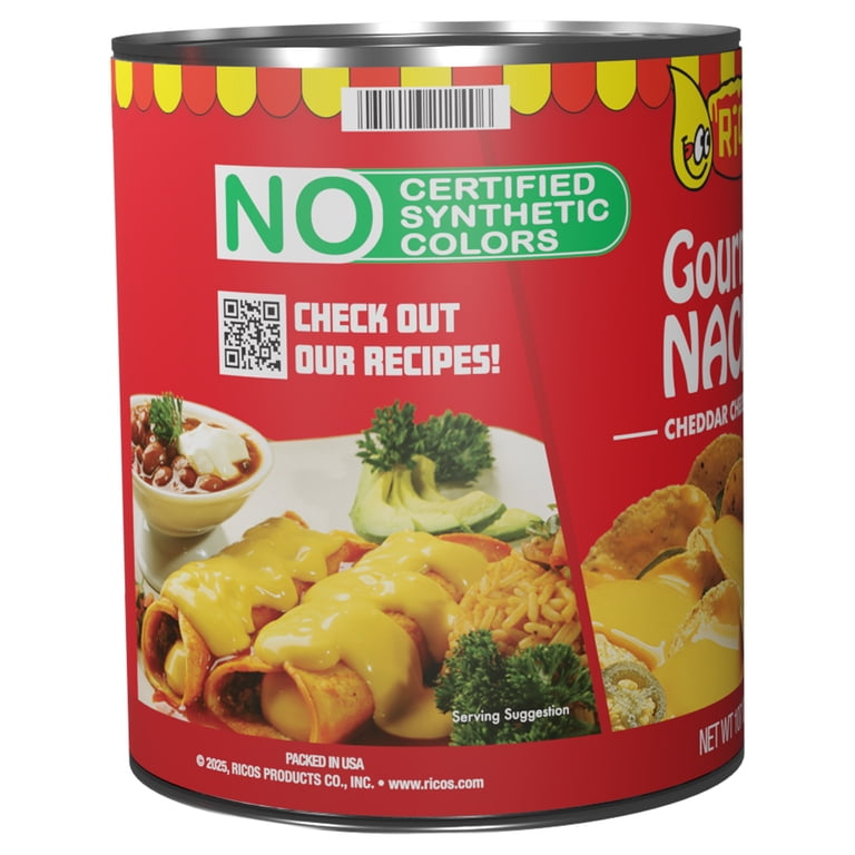 2 pack) Ricos Gourmet Nacho Cheddar Cheese Sauce, 107 oz Can
