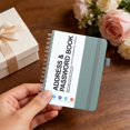 thumbnail image 4 of JUMNUYCUH Address Book with Alphabetical Tabs, Phone Book with Pocket, Password Books for Seniors, Record Contacts, Website Login Passwords and Notes, Spiral Bound, 5.7" x 4.7", Green, 4 of 4