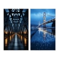 thumbnail image 2 of Designart "Suspension Bridge Charcoal Blue Wonder II" Bridges Wall Art Set Of 2 - Blue Architecture Canvas Set For Living Room Decor, 2 of 7