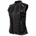 thumbnail image 5 of Milwaukee Leather MLL4507 Women's Black Leather Grey Accented Laser Cut Vented Scuba Style Motorcycle Rider Vest Small, 5 of 9