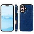 thumbnail image 6 of Wallet Case for iPhone 16 Plus with Card Holder, Back Folio Flip Premium PU Leather Kickstand Card Slots Case, Double Strong Magnetic Clasp Durable Shockproof Phone Case for iPhone 16 Plus,Darkblue, 6 of 11