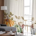 thumbnail image 4 of Orange Pumpkin Fall Semi Sheer Curtains 96 Inch Length 2 Panels Set,Thanksgiving Botanical Sunflower Rustic Sheer Kitchen Curtain Voile Window Curtain for Living Room Bedroom Rod Pocket Drapes, 4 of 7