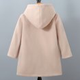 thumbnail image 4 of OJSFQUFP Boys' Hooded Single Breasted Solid Color Elegant Coat Versatile Wool Trench Coat for Toddlers and Preschoolers, 4 of 7