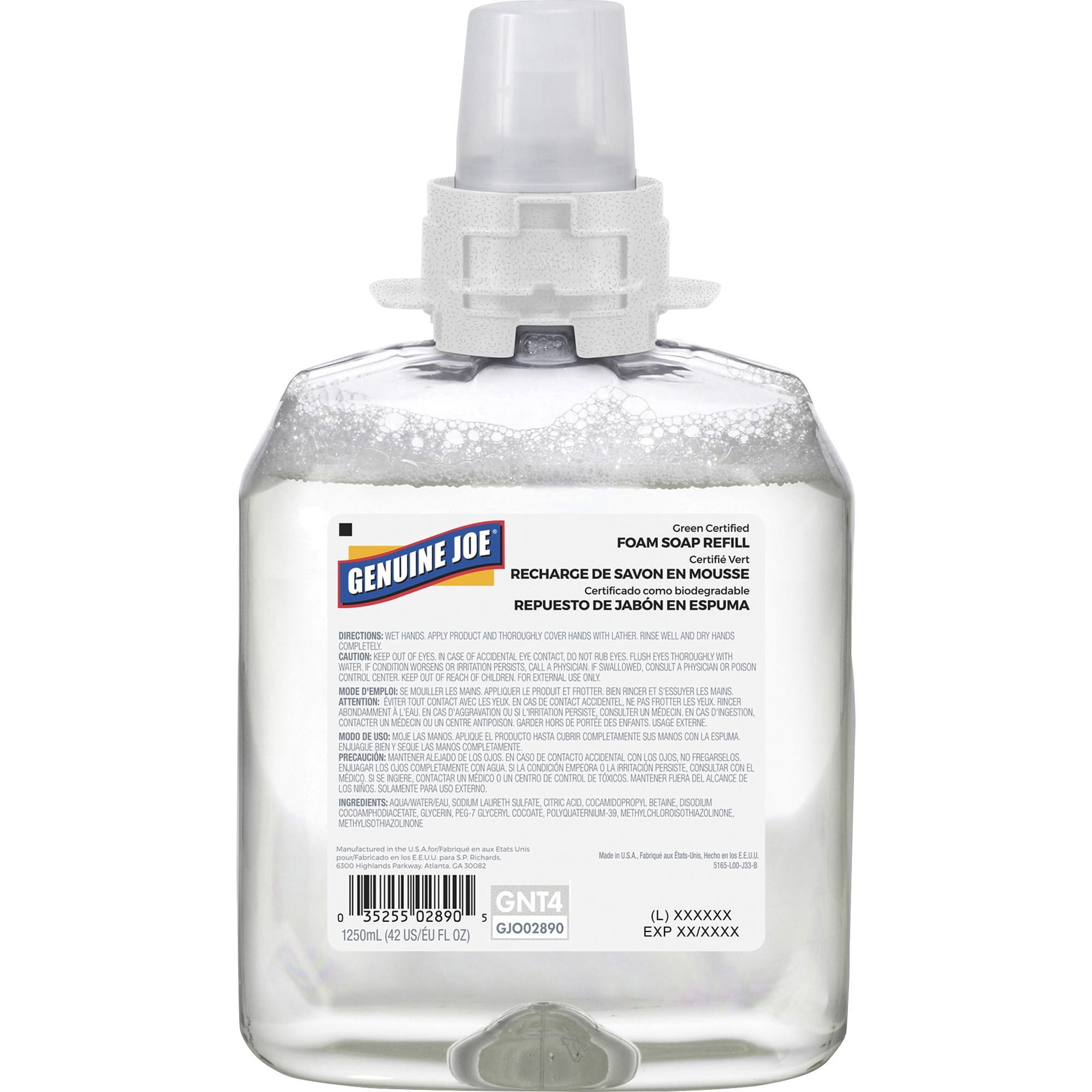 Genuine Joe  GJO02890  Green Certified Soap Refill  1 Each  Clear  42.3 fl oz (1250 mL)